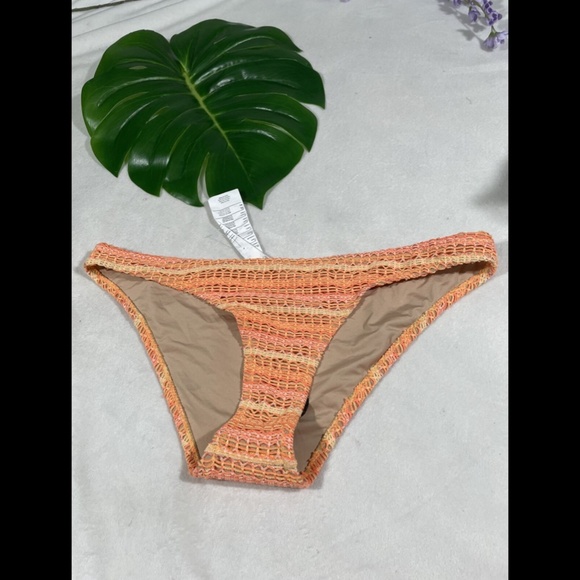 NEW Volcom Wildly Bare Crochet Bikini Bottom in Sparkler Orange‎ [ Medium ] - Picture 5 of 12